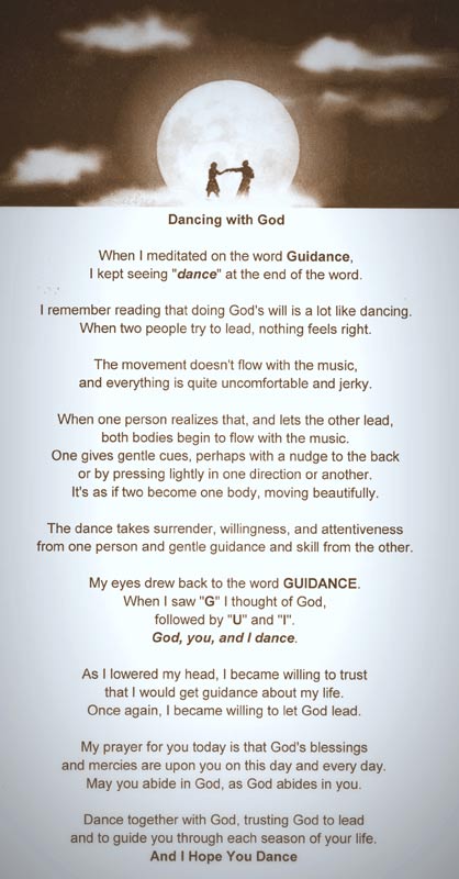 Dancing with God Poem by Cynthia Glinka